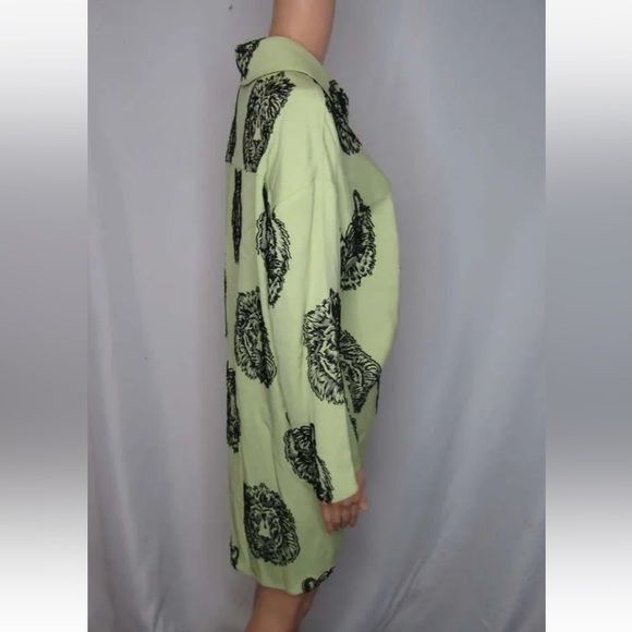 NWT Hellessy Tollin Tiger Graphic animal print Shirt tunic blouse Celadon black - Picture 5 of 16